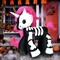 Costway 5.5 FT Halloween Inflatable Skeleton Unicorn Blow Up Yard Decoration